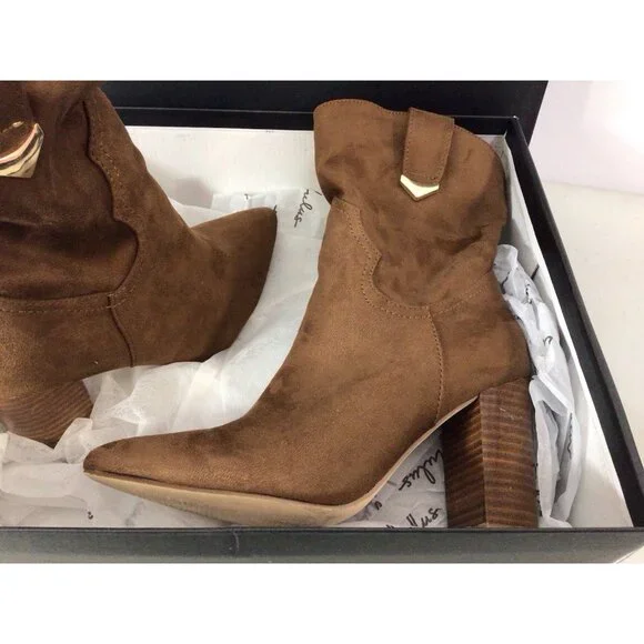 Lulus Western Leather Ankle Boots Womens 6.5 - Picture 3 of 10